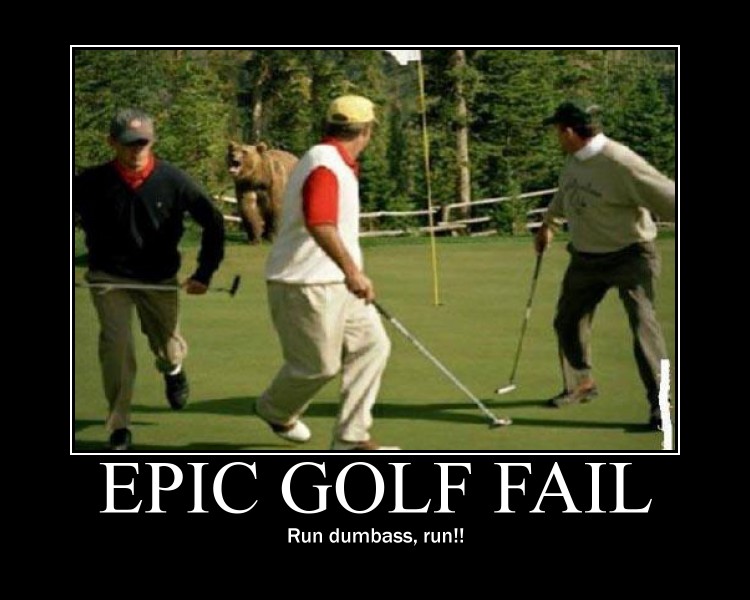 golf course funny - Epic Golf Fail Run dumbass, run!!