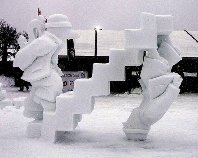 snow sculpture staircase - D