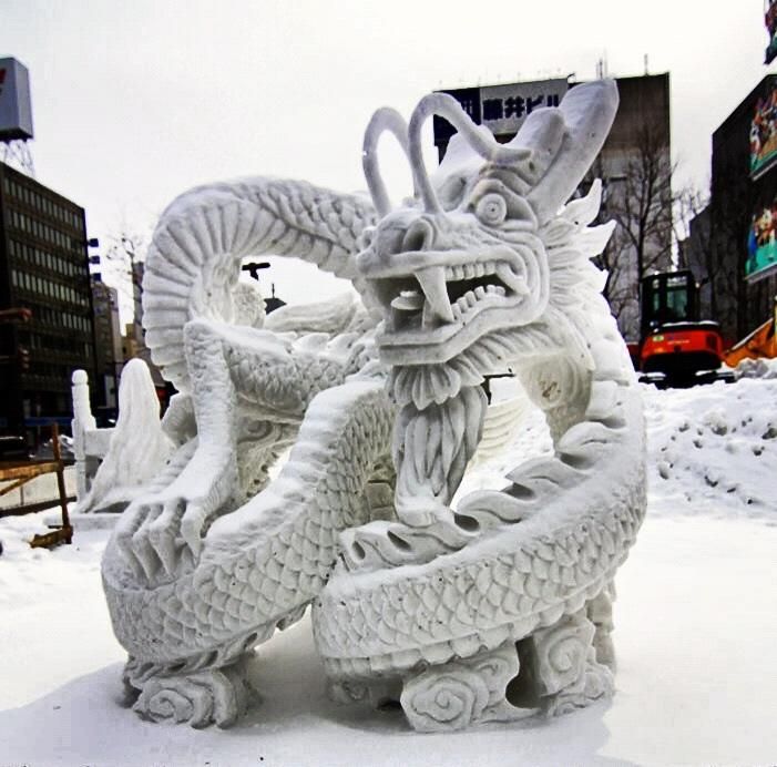sapporo snow festival dragon
