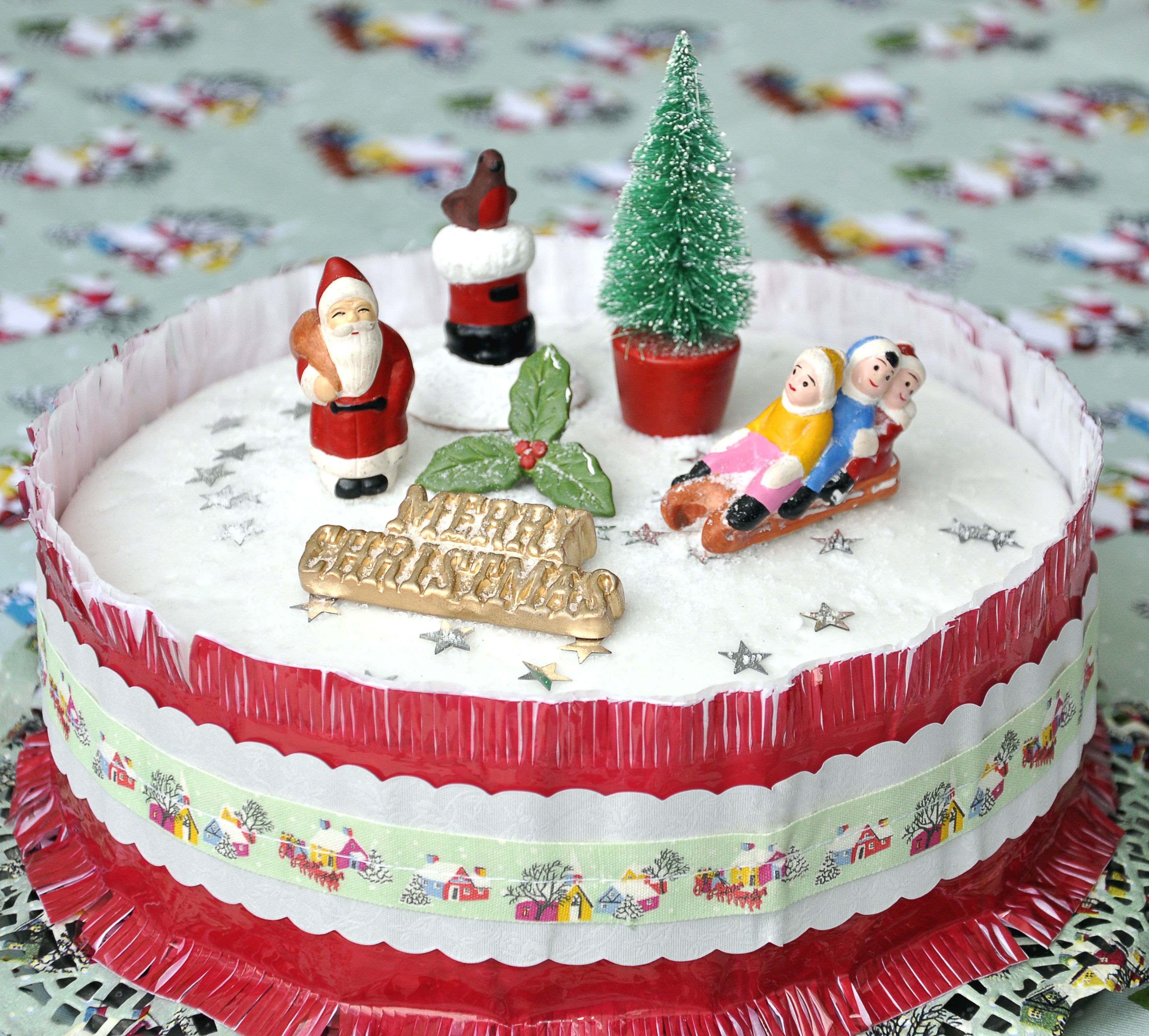 old fashioned christmas cake decorations - Le