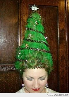christmas tree hair -