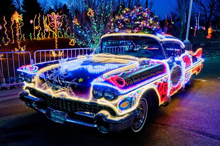christmas decorated cars - en Tina . 6115 South Santa Fe