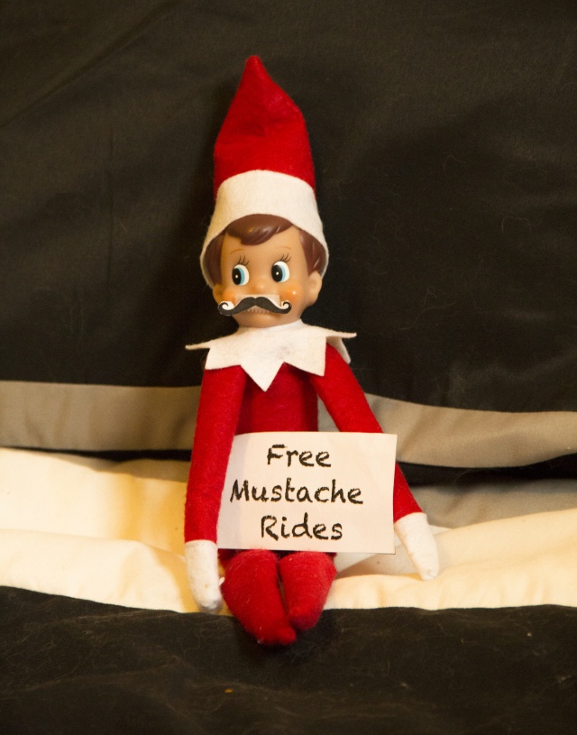 bad elf on a shelf - Free Mustache Rides