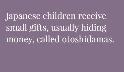 lavender - Japanese children receive small gifts, usually hiding money, called otoshidamas.