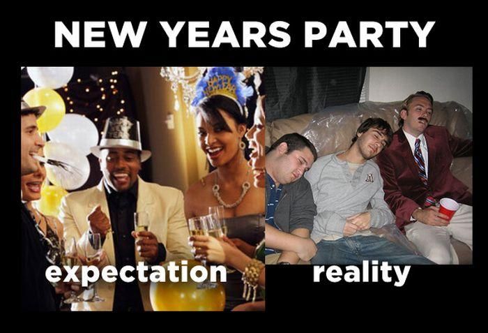 new years eve party funny - New Years Party expectation reality