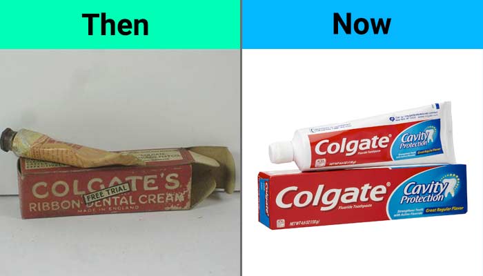 colgate cavity protection toothpaste - Then Now Colgate Cavity Colgante'S Ribbon Frental Crean, Colgate Cavitz Cavity Protection . Crew A New