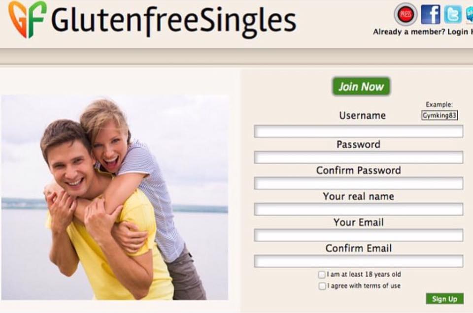 Online dating service - Of GlutenfreeSingles fee Already a member? Login Join Now Username Example Gymking83 Password Confirm Password Your real name Your Email Confirm Email Blam at least 18 years old I agree with terms of use Sign Up