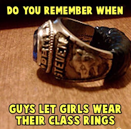 class ring with yarn - Do You Remember When Guys Let Girls Wear Their Class Rings