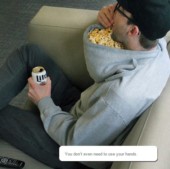 hoodie popcorn - litt You don't even need to use your hands.