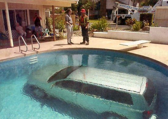 car in pool