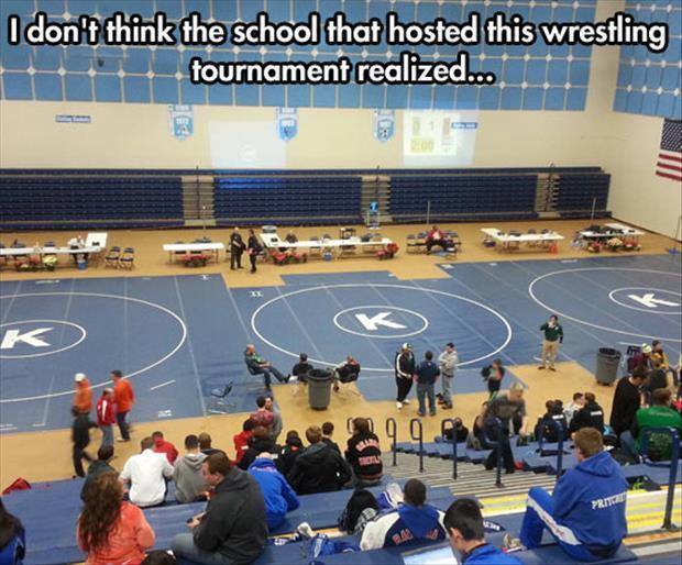 team sport - I don't think the school that hosted this wrestling tournament realized... 190