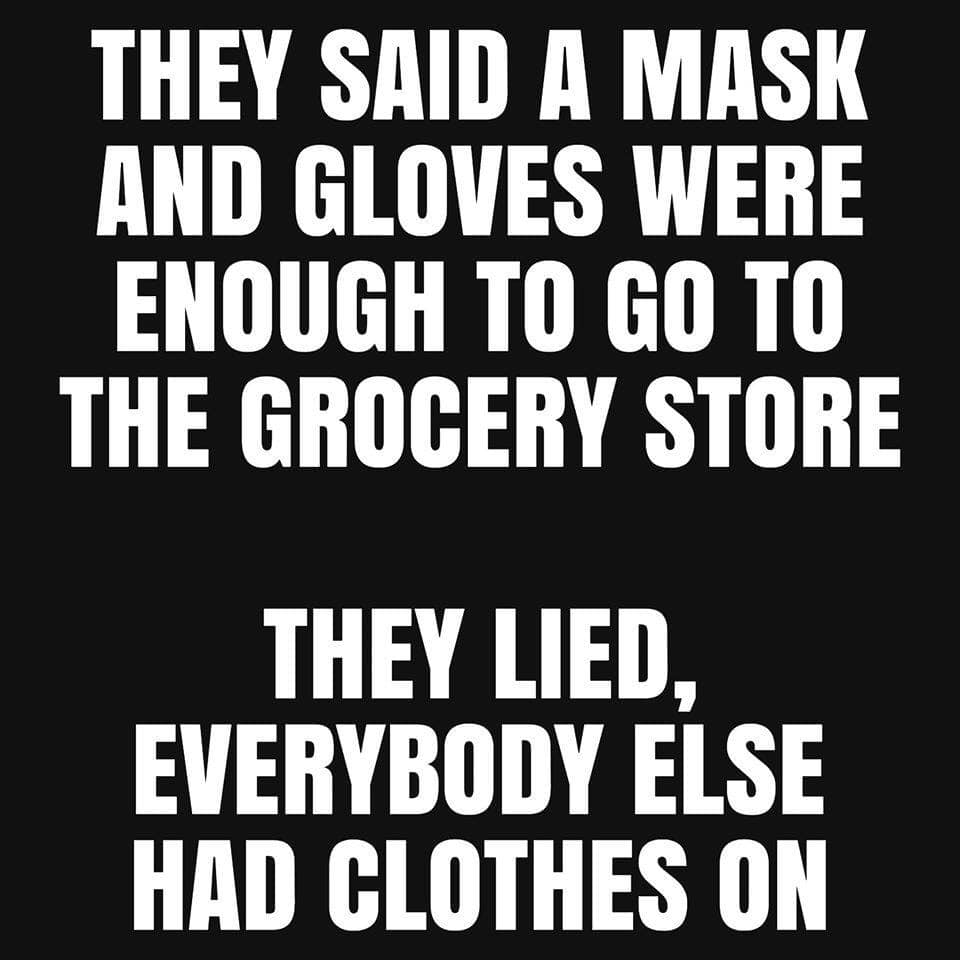 Clothing - They Said A Mask And Gloves Were Enough To Go To The Grocery Store They Lied, Everybody Else Had Clothes On