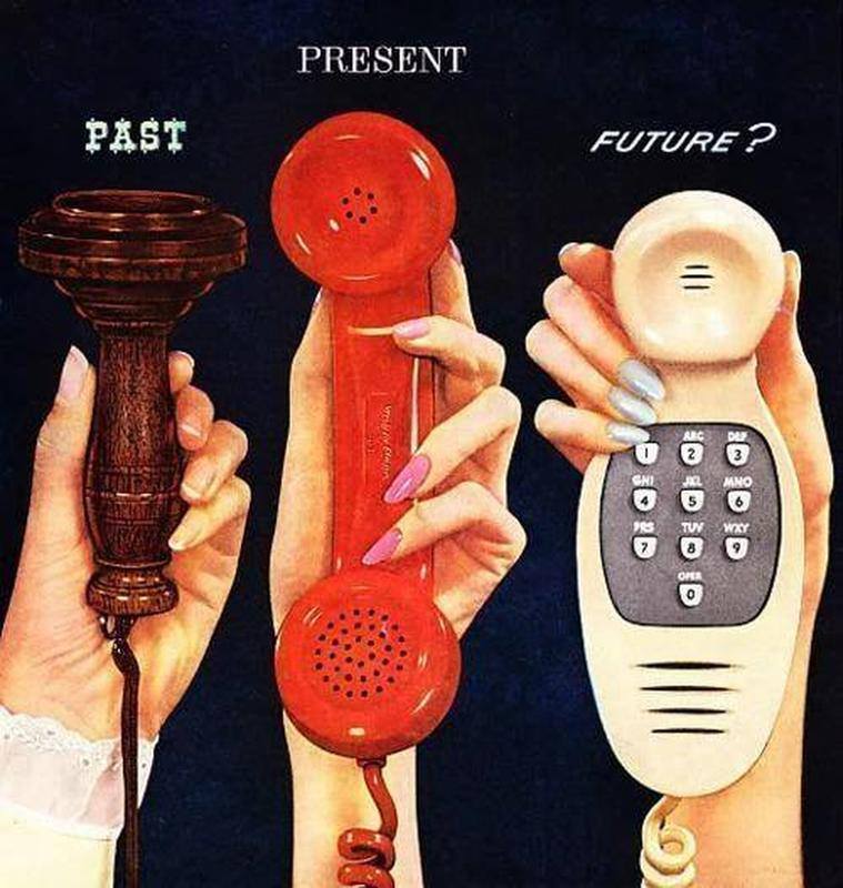 The old phones that you could actually hang up (put in the "cradle")