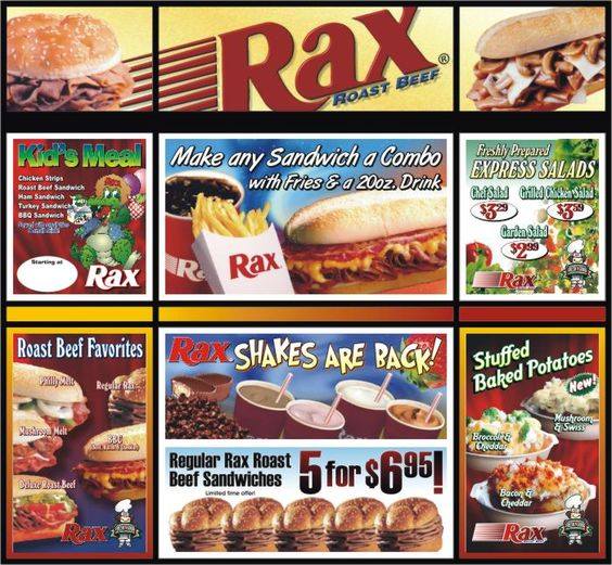 rax restaurant menu roast beef