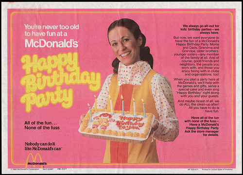 1980's mcdonalds birthday party - We always go allout for Nds' birthday partieswe You're never too old to have fun at a McDonald's But now. We want over have the fun of a McDonald's Happy Birthday Party Moms Gender oder brothers the family at all And of u