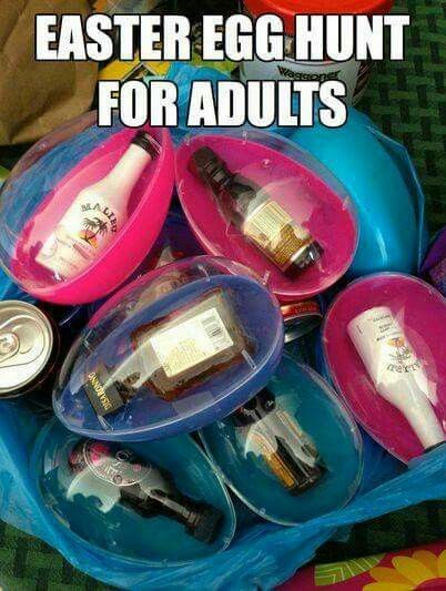 adult easter egg ideas - Easter Egg Hunt For Adults - easter eggs with bottles of alcohol inside