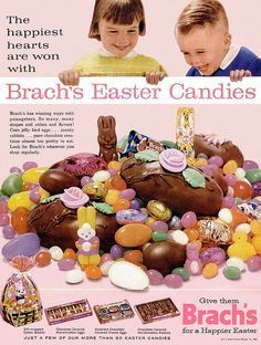 vintage brach's easter candy ad - The happiest hearts are won with Brach's Easter Candies Give them Hotel Brach's for apple