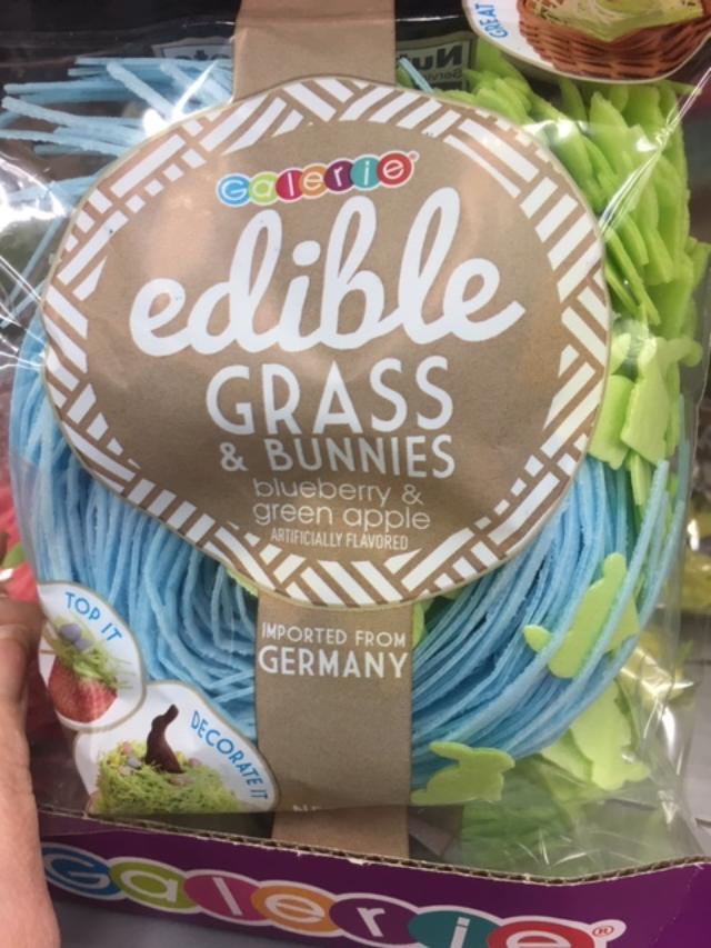 snack - Great Grerie edible Grass Hi & Bunnies blueberry & green apple Artificially Flavored It Imported From Germany Decorate
