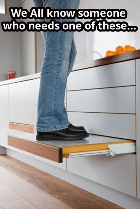 kitchen cabinet built in step - We all know someone who needs one of these...