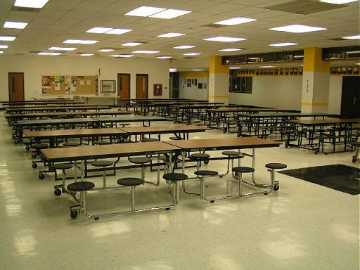 1980s high school cafeteria