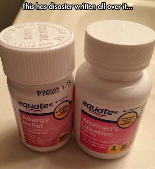 erunny nose meme - This has disaster written all over it... wo 115 P76022 equate equate Women's Ar Allergy Relief Laxative cody 100 S