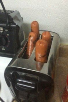 hot dogs in the toaster