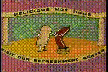 cartoon - Delicious Hot Visit Our Refreshment Center Dogs