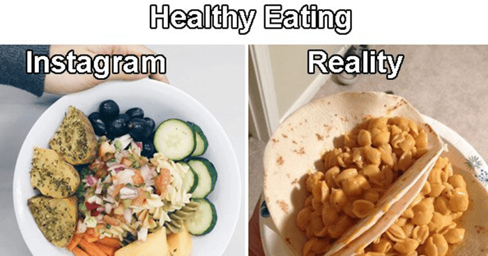instagram vs reality food - Healthy Eating Instagram Reality