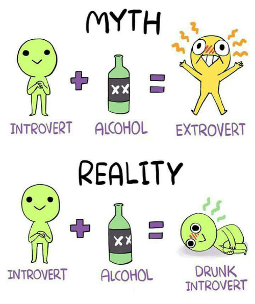 drunk introvert meme - Myth Xx Introvert Alcohol Extrovert Reality Xx Introvert Alcohol Drunk Introvert