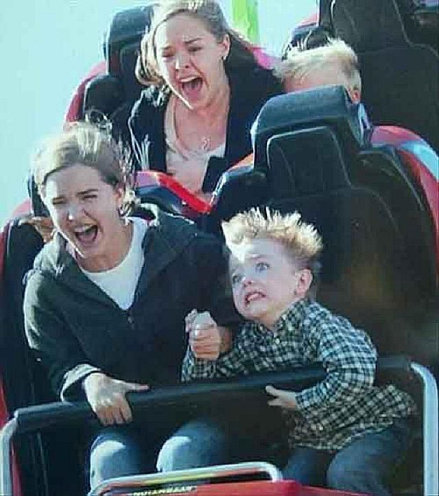 funny faces on roller coasters