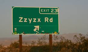 zzyzx road sign - Exit 23 Zzyzx Rd