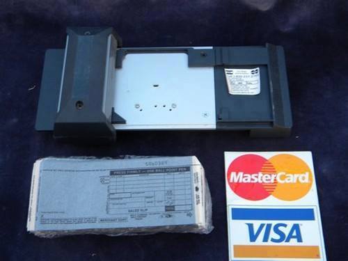 vintage manual credit card machine - MasterCard Visa