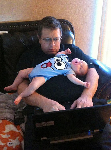 funny dad and baby