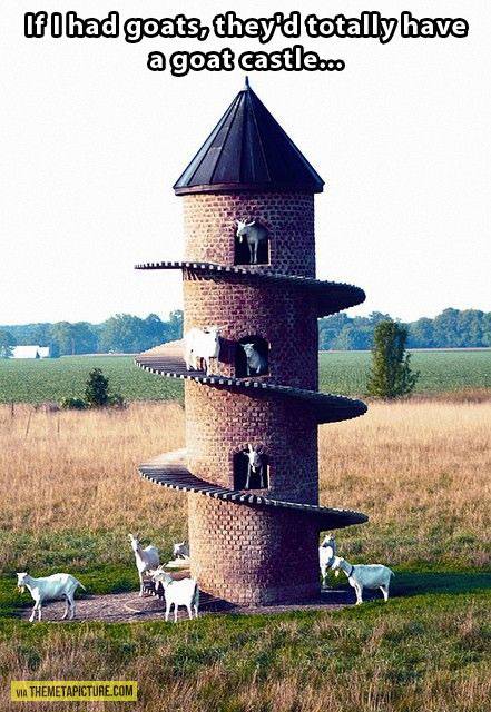 goat tower - If I had goats, they'd totally have a goat castle.co Via Themetapicture.Com