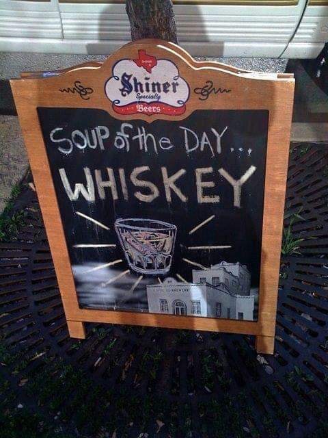 chalk bar signs - Beers anso Shiner su Soup of the Day... Whiskey Cart T