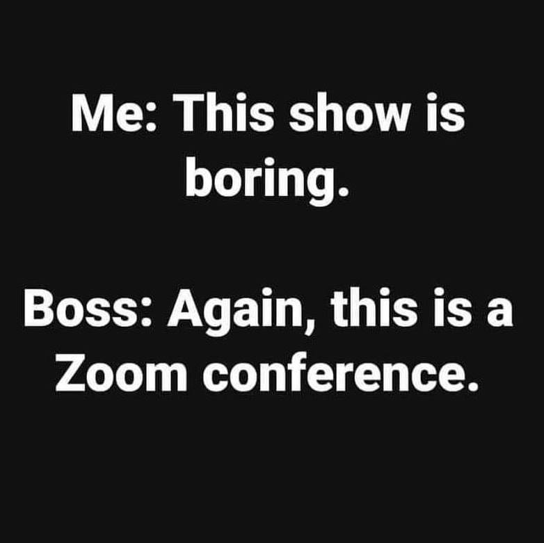 me this show is boring meme - Me This show is boring. Boss Again, this is a Zoom conference.