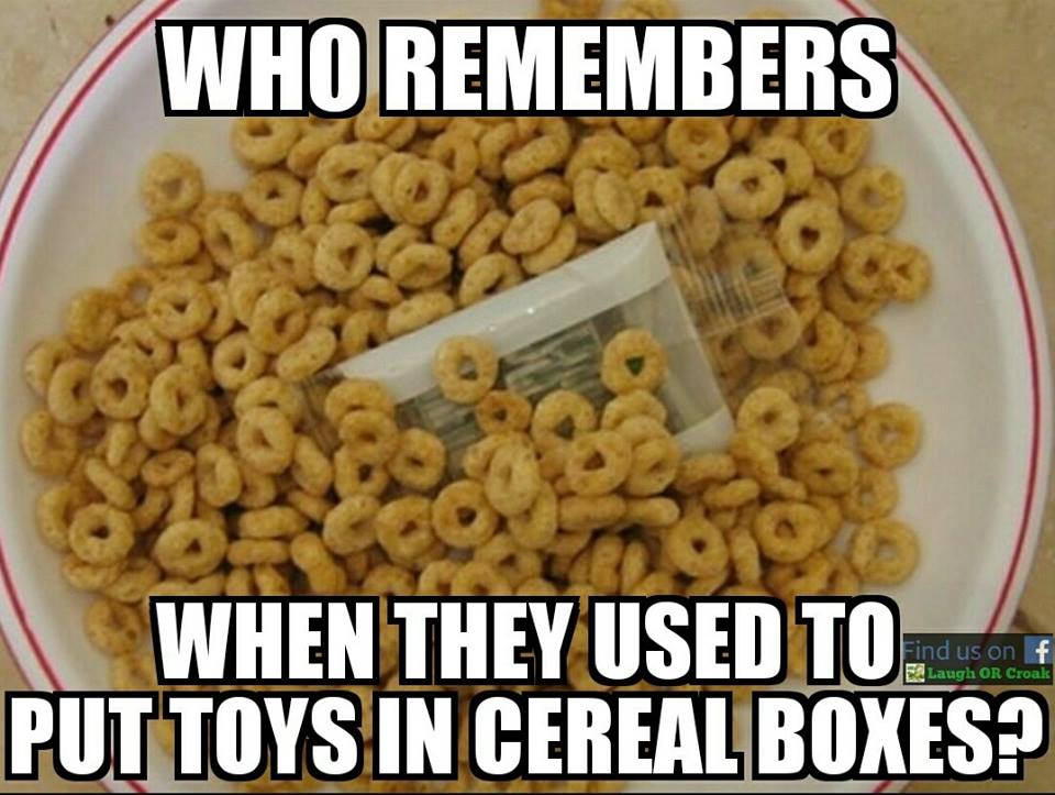 prizes cereal toys - Who Remembers When They Used To Put Toys In Cereal Boxes? Find us on f El Laugh Or Croak