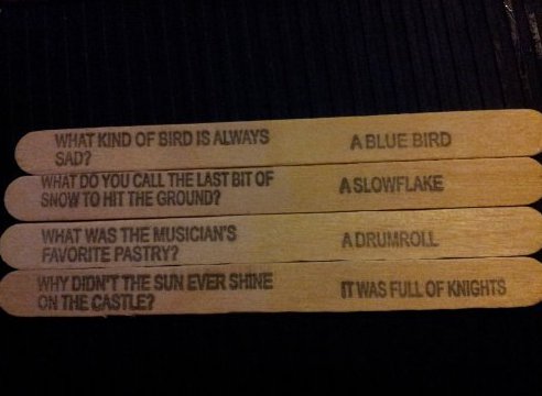 label - A Blue Bird What Kind Of Bird Is Always Sad? What Do You Call The Last Bit Of Snow To Hit The Ground? Aslowflake Adrumroll What Was The Musician'S Favorite Pastry? Why Didn'T The Sun Ever Shine On The Castle? It Was Full Of Knights