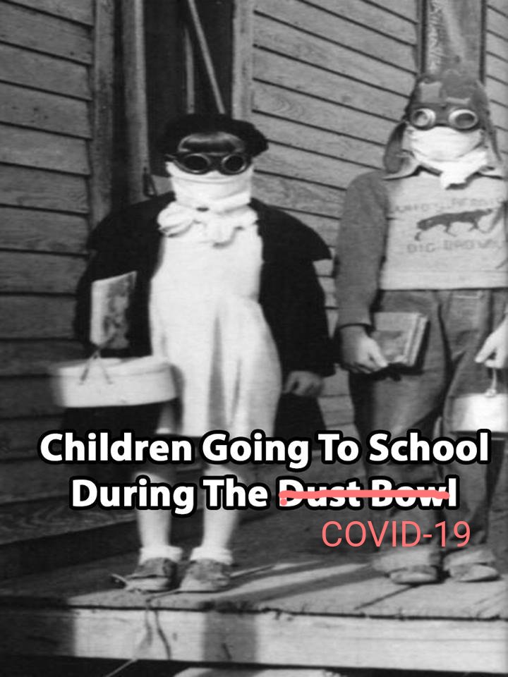 photograph - Children Going To School During The Dust Bowl Covid19