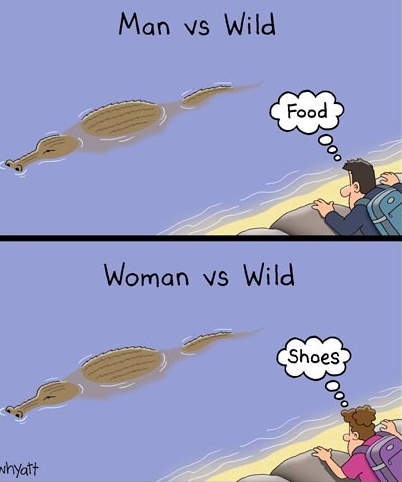 cartoon - Man vs Wild Food 000 Woman vs Wild Shoes 000 whyatt