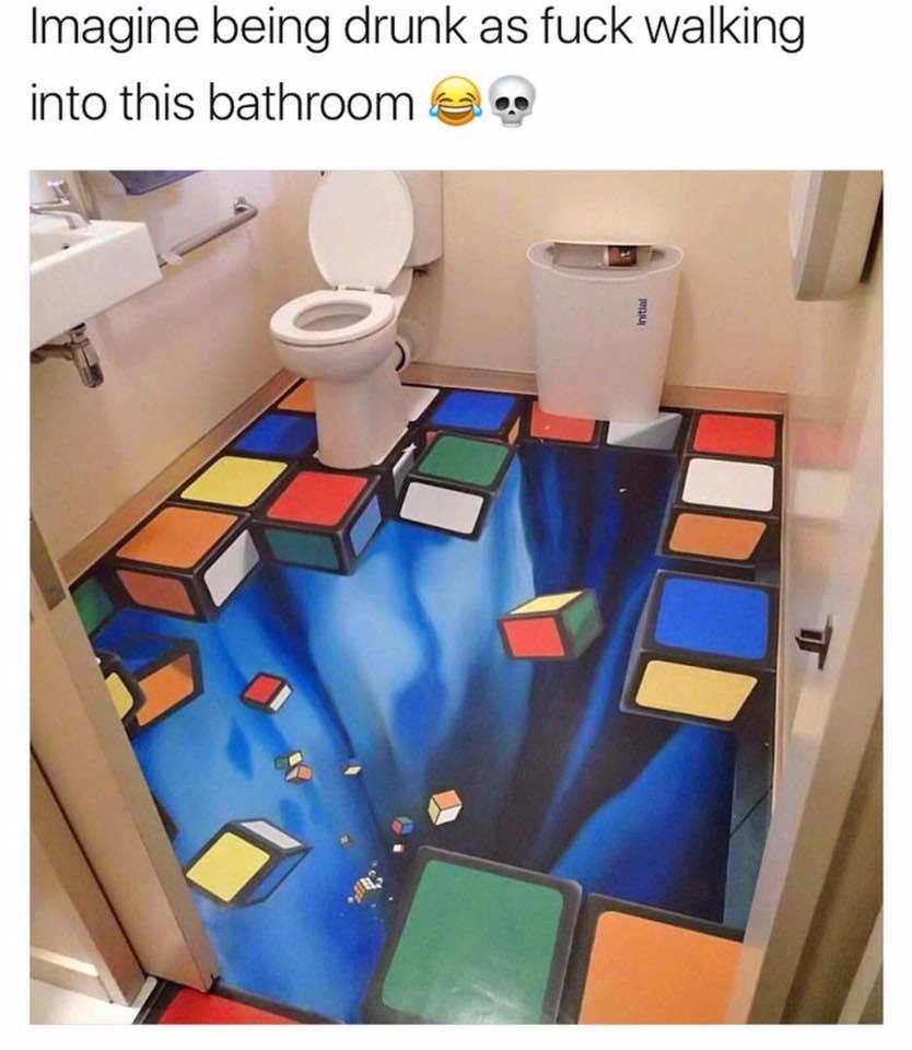 imagine being drunk walking into this bathroom - Imagine being drunk as fuck walking into this bathroom Initiat