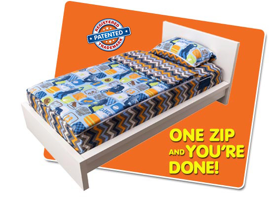 bed sheet - Patented One Zip And You'Re Done!
