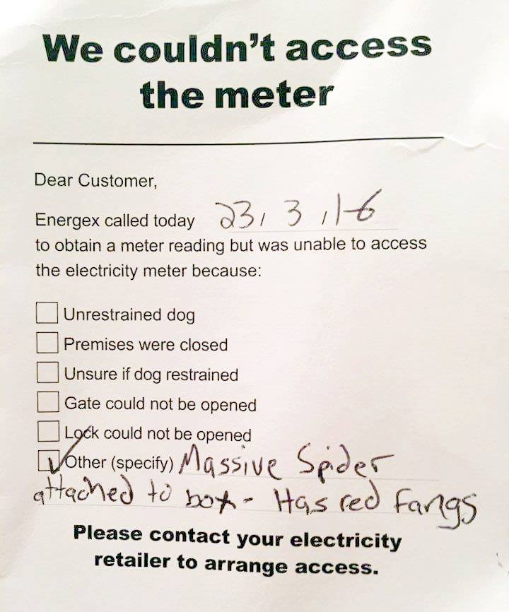 anger management poster - We couldn't access the meter Dear Customer, 2313 116 Energex called today to obtain a meter reading but was unable to access the electricity meter because Unrestrained dog Premises were closed Unsure if dog restrained Gate could 