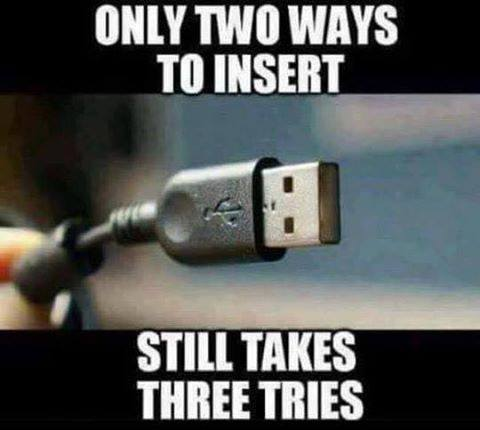 cable - Only Two Ways To Insert Still Takes Three Tries