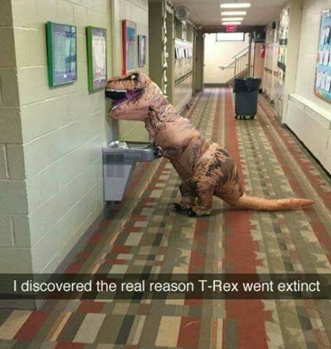 inflatable dinosaur meme - I discovered the real reason TRex went extinct