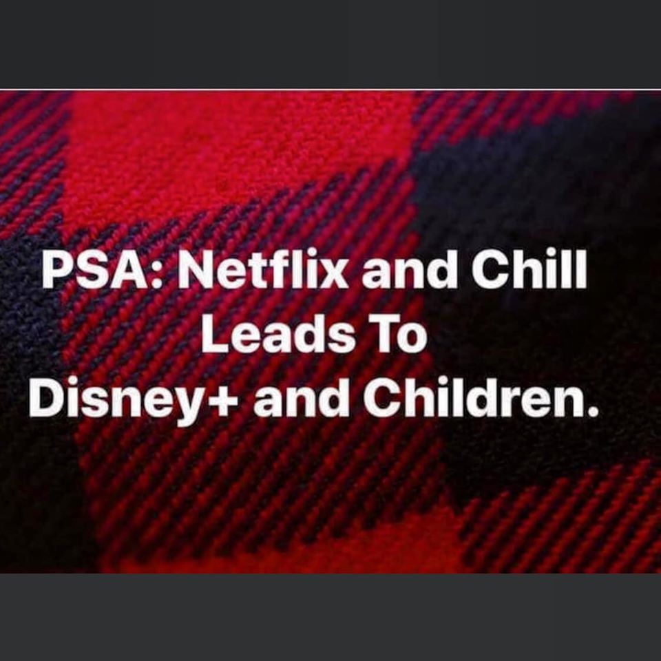 graphic design - Psa Netflix and Chill Leads To Disney and Children.