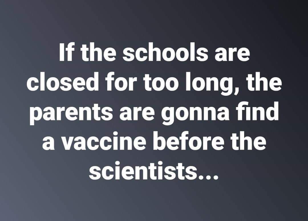 covid homeschool memes - If the schools are closed for too long, the parents are gonna find a vaccine before the scientists...