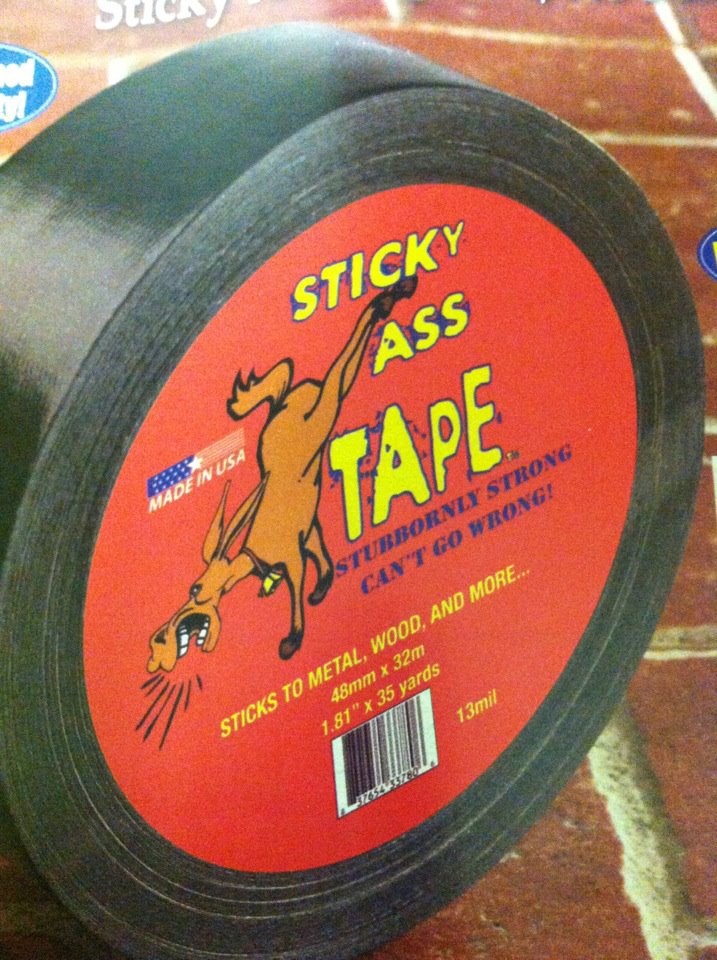 compact disc - Sticky Ass Made In Usa Tape Stubbornly Strong Can'T Go Wrong! 13mil Sticks To Metal, Wood, And More... 48mm x 32m 1.81" x 35 yards 1534372