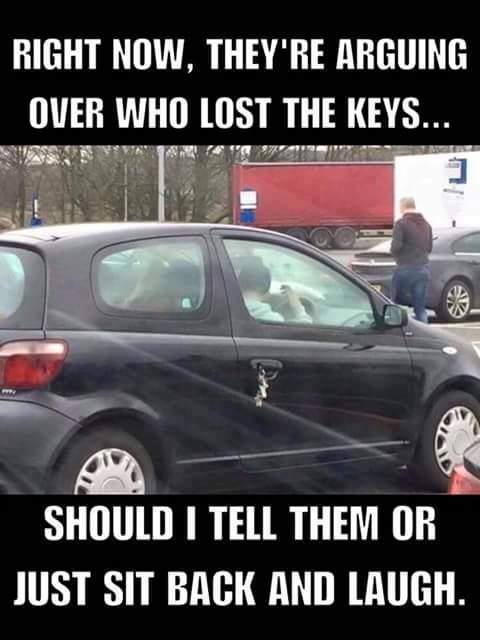 spider man meme - Right Now, They'Re Arguing Over Who Lost The Keys... Should I Tell Them Or Just Sit Back And Laugh.