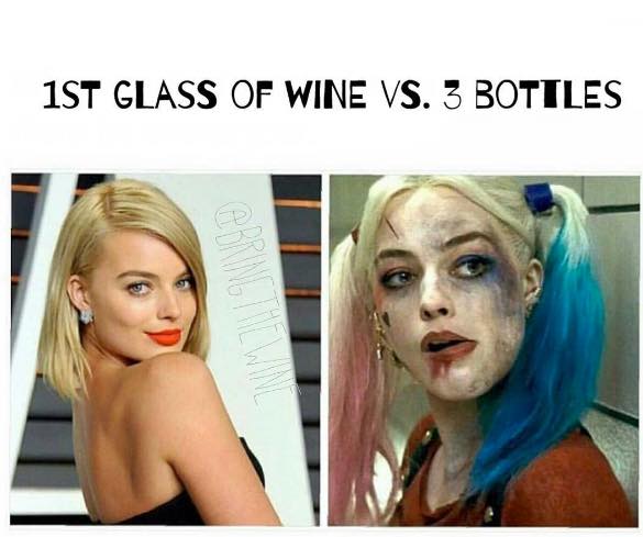 first day of class meme - 1ST Glass Of Wine Vs. 3 Bottles